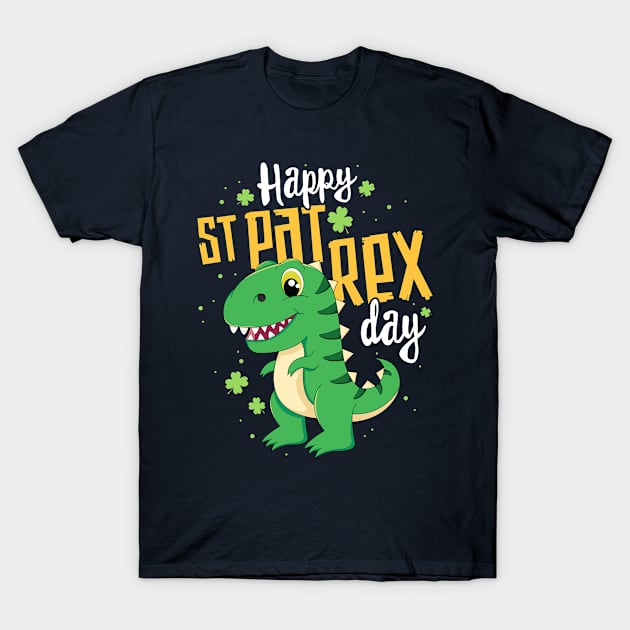 Happy St Pat Rex Day T-Shirt T-Rex Dinosaur St Patricks Day T-Shirt by 14thFloorApparel